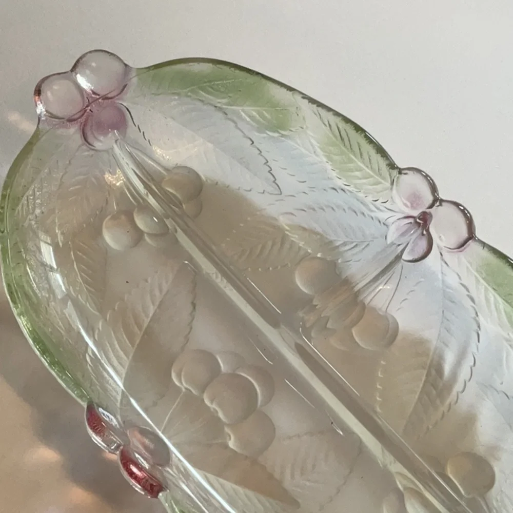 Glass Serving Plate/Tray with 3 Sections